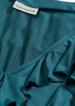 Mujer bonprix bonprix Camiseta de suave mezcla de modal con volantes