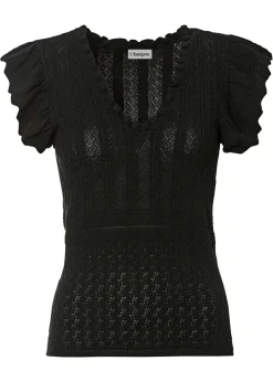 bonprix bonprix Camisetas|Ropa De Punto>Camiseta de suave mezcla de viscosa Negro