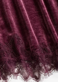 Mujer bonprix bonprix Camiseta de terciopelo con encaje