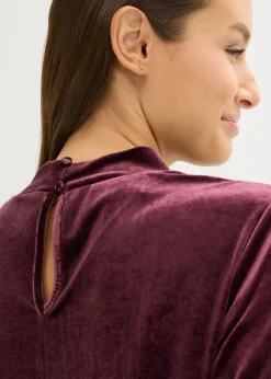 Mujer bonprix bonprix Camiseta de terciopelo con encaje