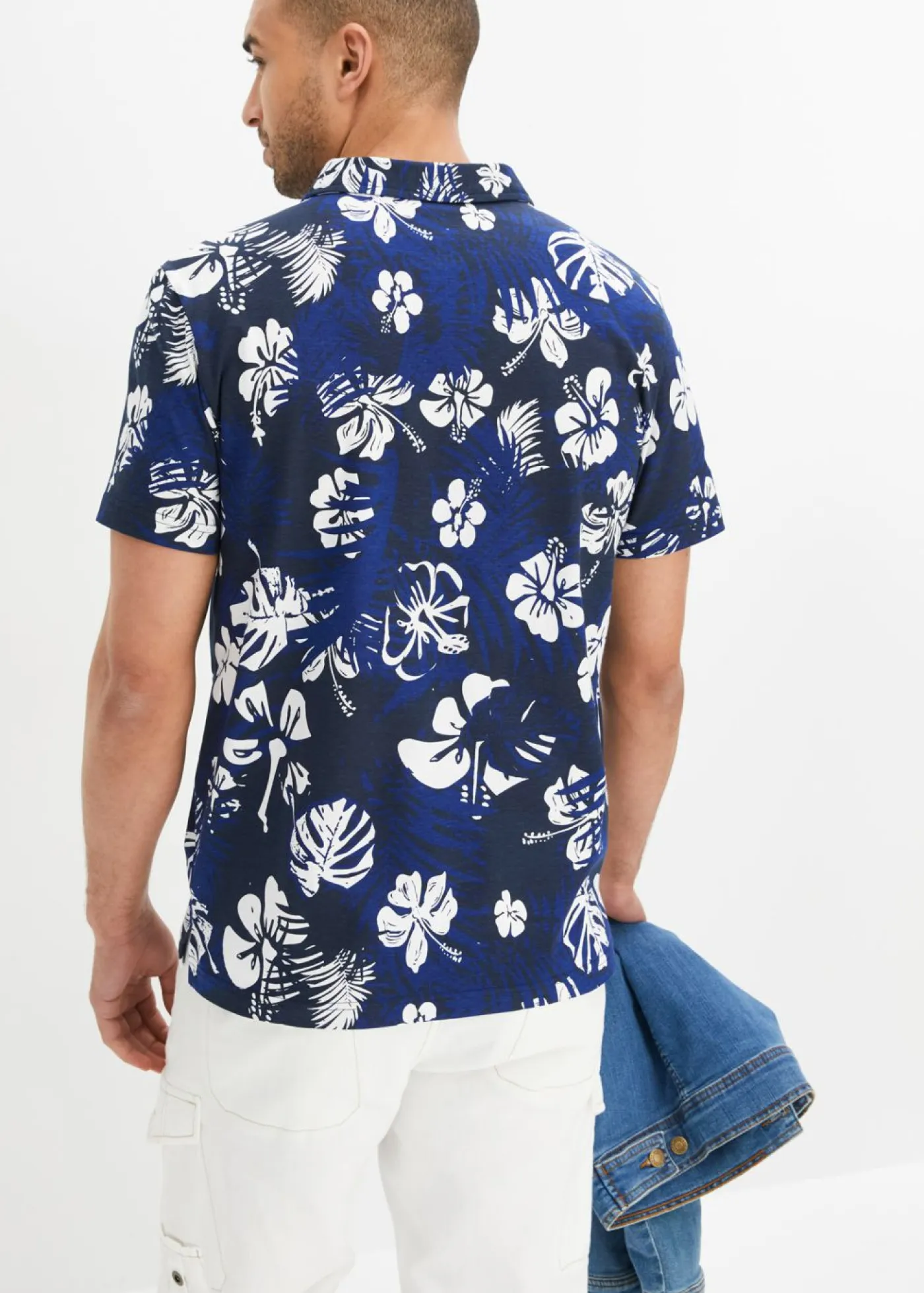 bonprix bonprix Camisetas Y Polos>Camiseta de tipo polo azul marino con flores
