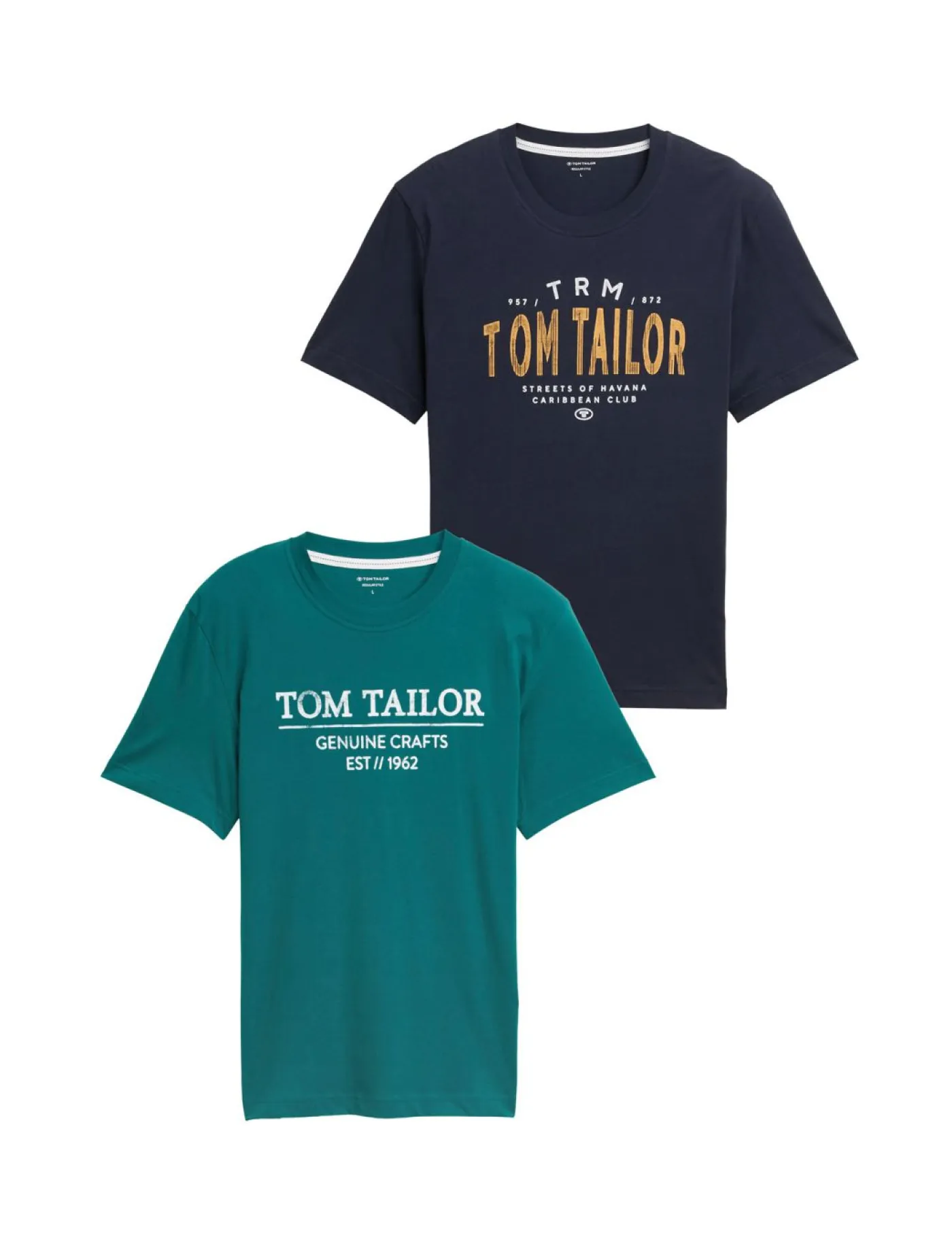 bonprix Tom Tailor Camisetas Y Polos>Camiseta de Tom Tailor (2 unidades) azul+verde oscuro