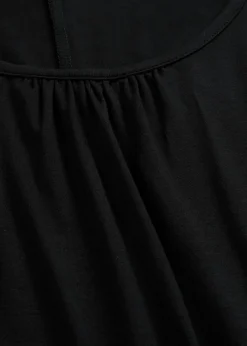 bonprix bonprix Camisetas>Camiseta de viscosa con mangas de murciélago Negro