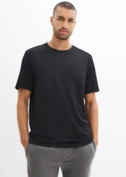 bonprix bonprix Ropa Deportiva|Camisetas Y Polos>Camiseta deportiva con aspecto estructurado Negro