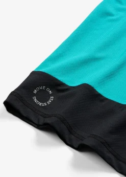 bonprix bonprix Ropa Deportiva|Camisetas>Camiseta deportiva con aspecto estructurado Esmeralda-negro