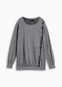 bonprix bonprix Camisetas>Camiseta deportiva holgada Gris jaspeado