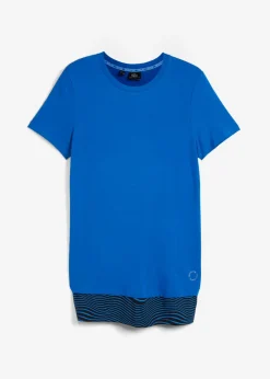 bonprix bonprix Ropa Deportiva|Camisetas>Camiseta deportiva larga con aspecto 2 en 1 Azur