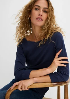 Mujer bonprix bonprix Camiseta elástica con escote en forma de U