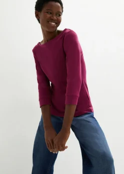 Mujer bonprix bonprix Camiseta elástica con escote en forma de U