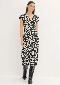 bonprix bonprix Tallas Pequeñas>Camiseta estampada Negro-blanco lana