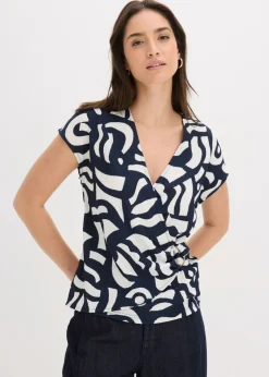 bonprix bonprix Camisetas|Novedades>Camiseta estampada Azul marino-blanco