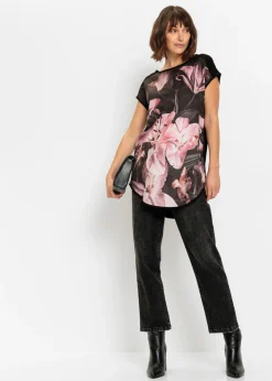 Mujer bonprix bonprix Camiseta estampada de mezcla de viscosa suave