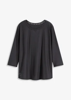 bonprix bonprix Ropa Deportiva|Camisetas>Camiseta funcional suave con mangas 3/4 y material de secado rápido Negro