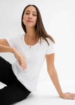 Mujer bonprix bonprix Camiseta henley con algodón orgánico puro