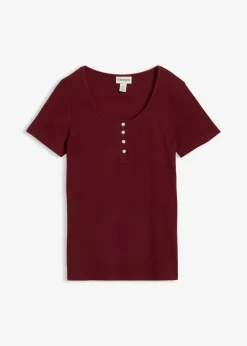 Mujer bonprix bonprix Camiseta henley con algodón orgánico puro