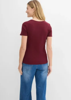 Mujer bonprix bonprix Camiseta henley con algodón orgánico puro