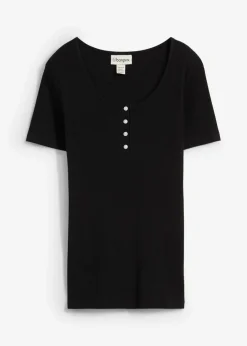 Mujer bonprix bonprix Camiseta henley con algodón orgánico puro