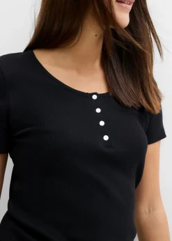 Mujer bonprix bonprix Camiseta henley con algodón orgánico puro