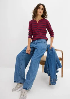 Mujer bonprix bonprix Camiseta henley de algodón orgánico puro