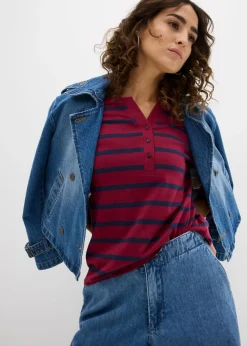 Mujer bonprix bonprix Camiseta henley de algodón orgánico puro