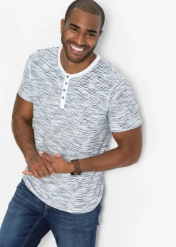 Hombre bonprix bonprix Camiseta henley de algodón puro con manga corta