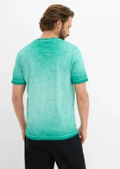 Hombre bonprix bonprix Camiseta henley de manga corta de algodón orgánico puro con aspecto lavado