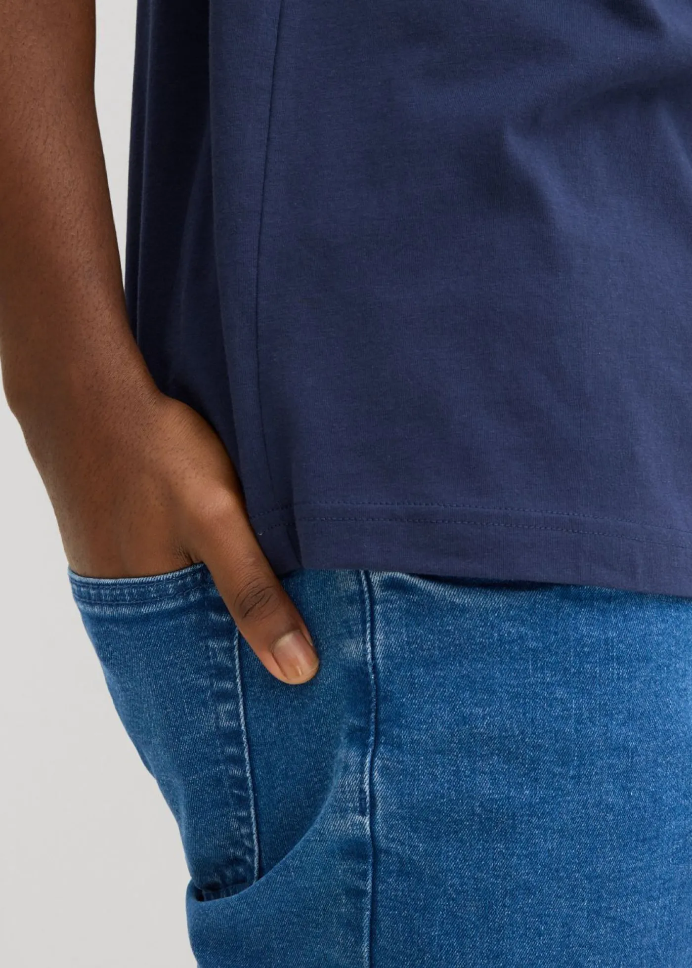 bonprix bonprix Camisetas Y Polos>Camiseta henley de manga corta de algodón orgánico puro Azul marino estampado