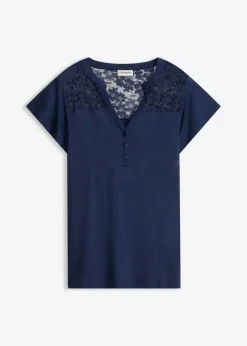 Mujer bonprix bonprix Camiseta henley de mezcla de viscosa