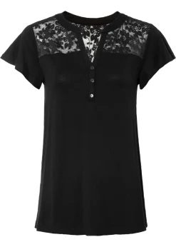 Mujer bonprix bonprix Camiseta henley de mezcla de viscosa
