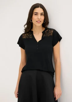 Mujer bonprix bonprix Camiseta henley de mezcla de viscosa