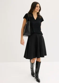 Mujer bonprix bonprix Camiseta henley de mezcla de viscosa