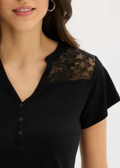 Mujer bonprix bonprix Camiseta henley de mezcla de viscosa