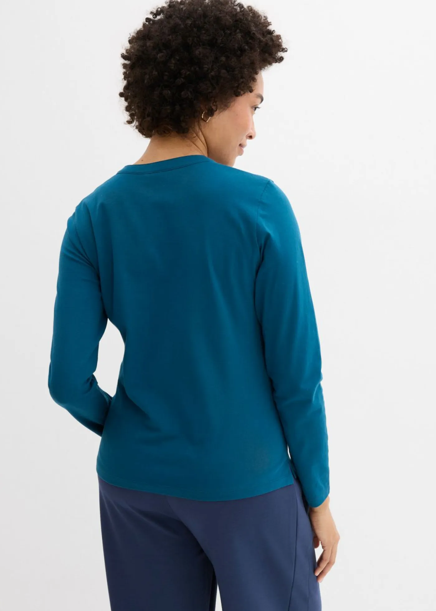 bonprix bonprix Básicos|Camisetas>Camiseta henley hasta la cadera Petróleo azul