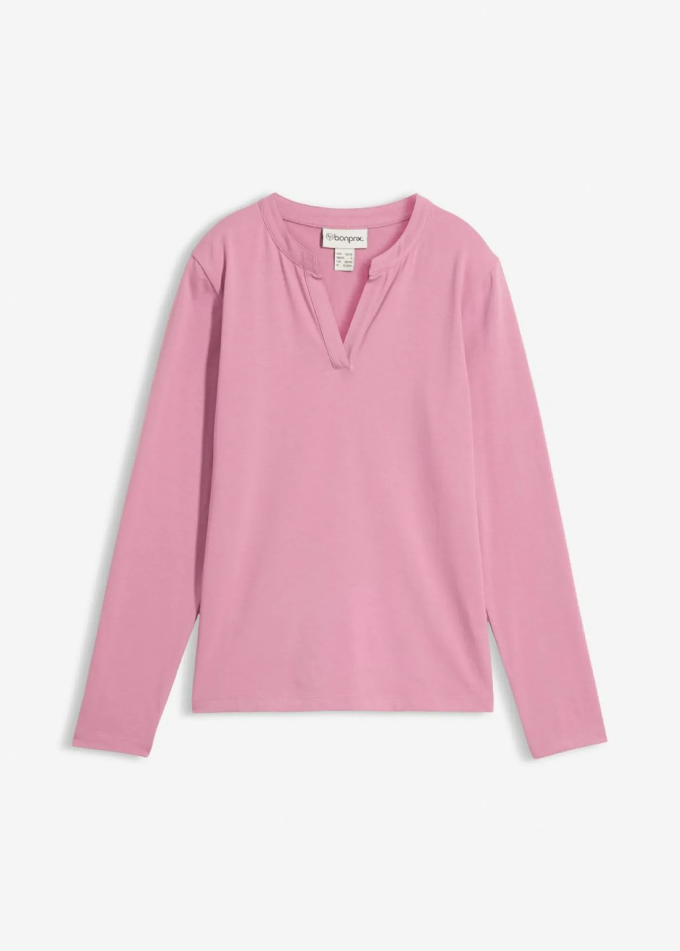 bonprix bonprix Básicos|Camisetas>Camiseta henley hasta la cadera Malva