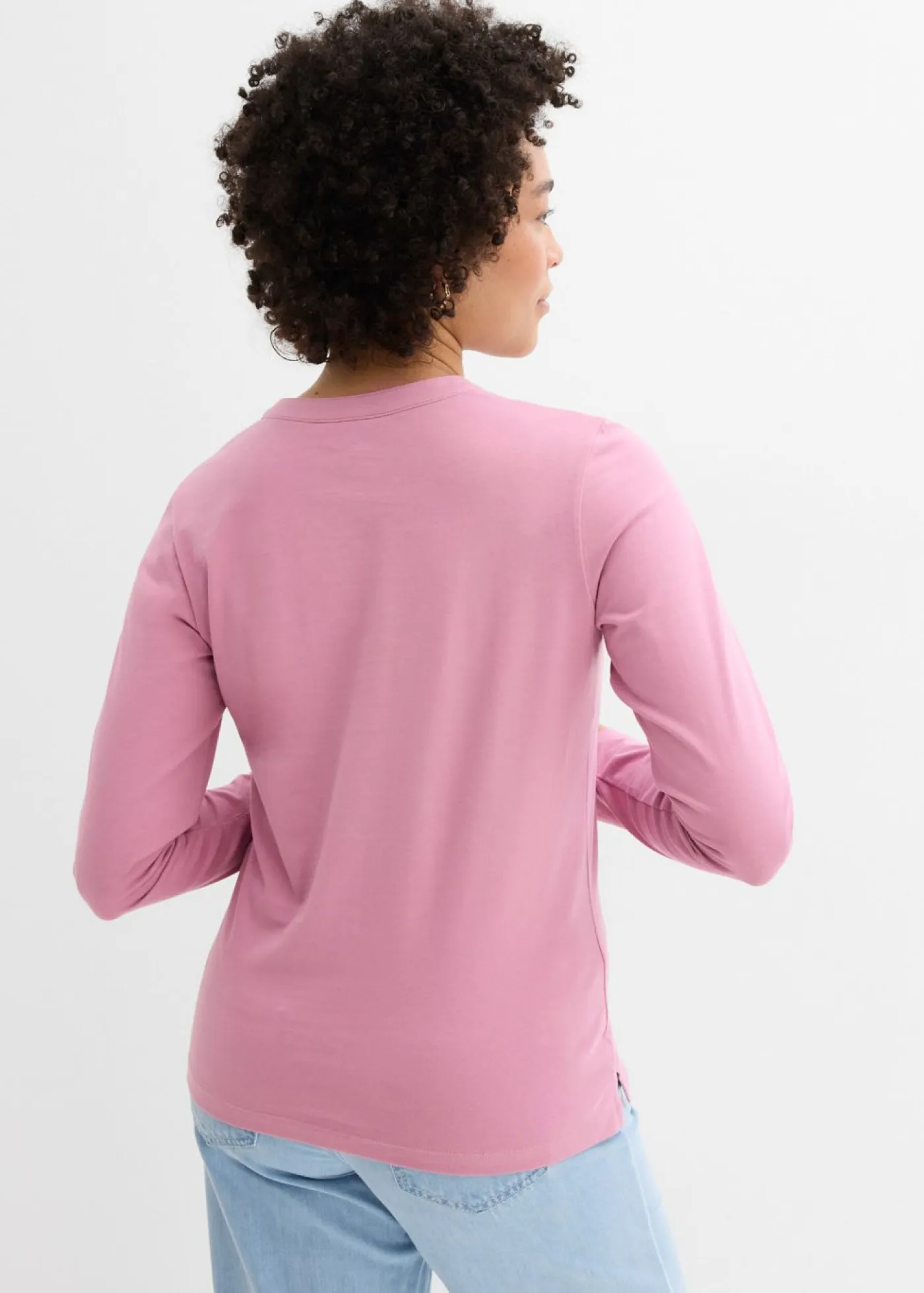 bonprix bonprix Básicos|Camisetas>Camiseta henley hasta la cadera Malva