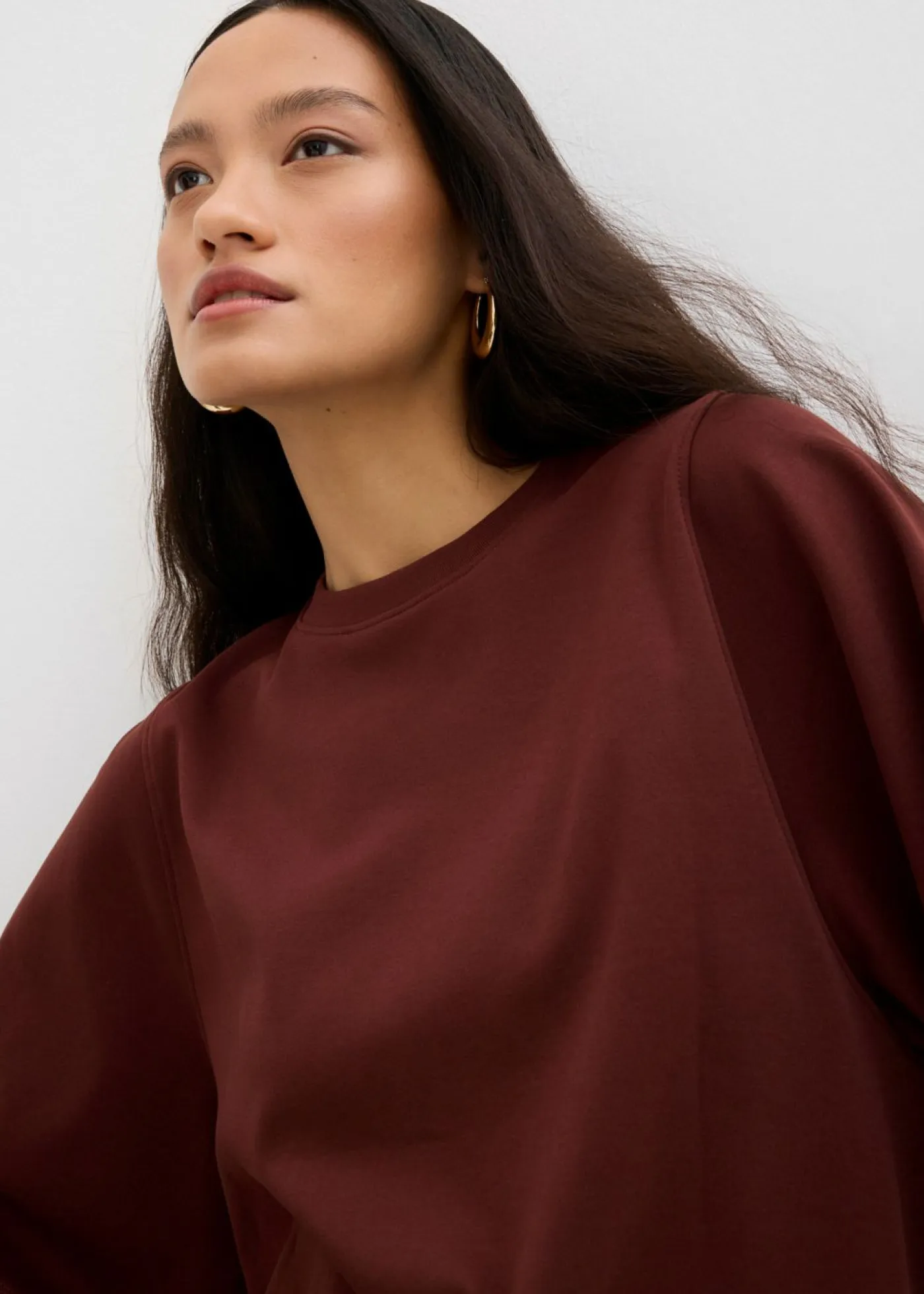 bonprix bonprix Esenciales|Camisetas>Camiseta holgada de algodón orgánico puro con mangas anchas Café