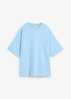 bonprix bonprix Básicos|Camisetas>Camiseta holgada de algodón orgánico puro y pesado Azul claro
