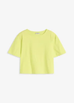 bonprix bonprix Camisetas>Camiseta holgada de algodón orgánico puro Amarillo cítrico