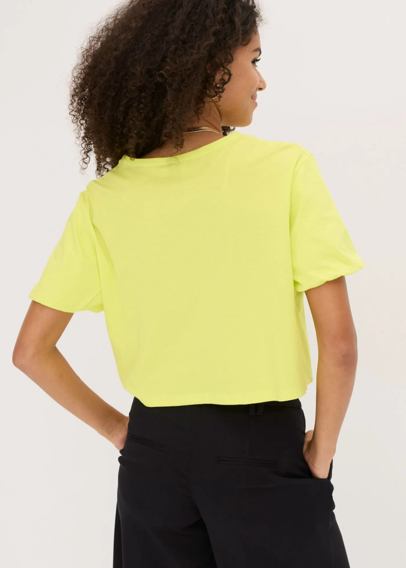 bonprix bonprix Camisetas>Camiseta holgada de algodón orgánico puro Amarillo cítrico