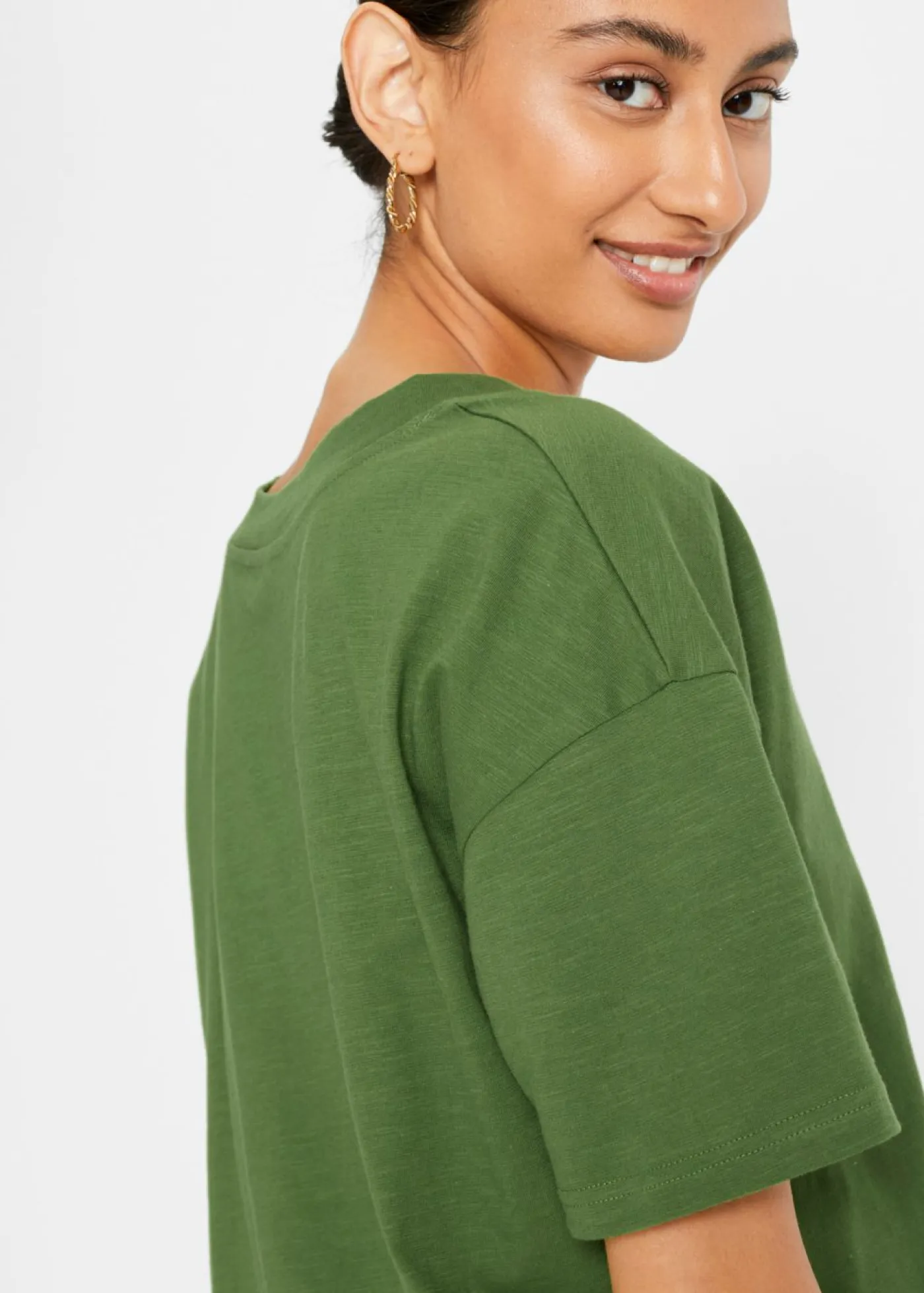 bonprix bonprix Camisetas>Camiseta holgada de algodón orgánico puro verde cactus