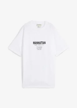 bonprix bonprix Camisetas>Camiseta holgada de algodón orgánico puro Blanco