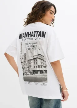 bonprix bonprix Camisetas>Camiseta holgada de algodón orgánico puro Blanco