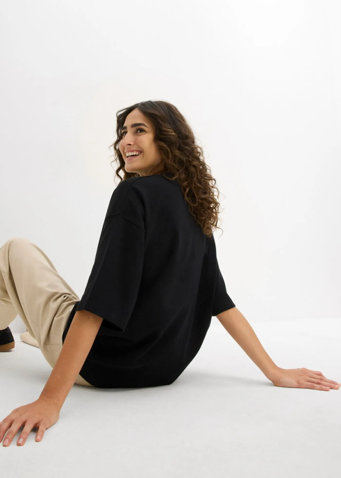 Mujer bonprix bonprix Camiseta holgada de algodón orgánico puro y pesado