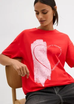 Mujer bonprix bonprix Camiseta holgada de mezcla de algodón orgánico elástico