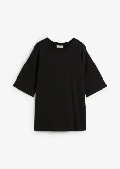 bonprix bonprix Esenciales|Camisetas>Camiseta holgada de mezcla de algodón Negro