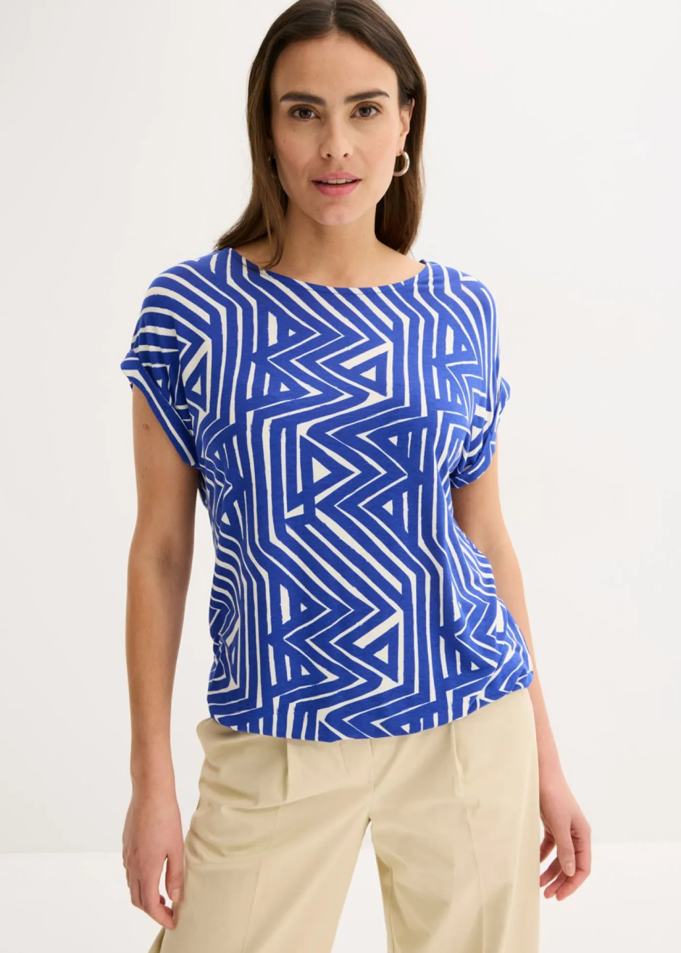 Mujer bonprix bonprix Camiseta holgada de mezcla de viscosa fluida