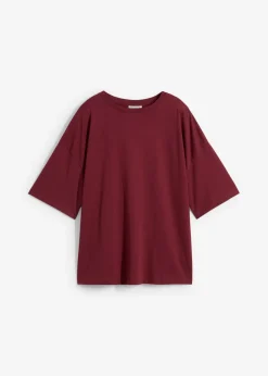 bonprix bonprix Esenciales|Camisetas>Camiseta holgada de mezcla de algodón rojo avellana