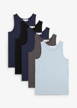 bonprix bonprix Multipack|Niña·Braguitas Y Tops>Camiseta interior (5 unidades) negro-azul suave-azul marino-pizarra