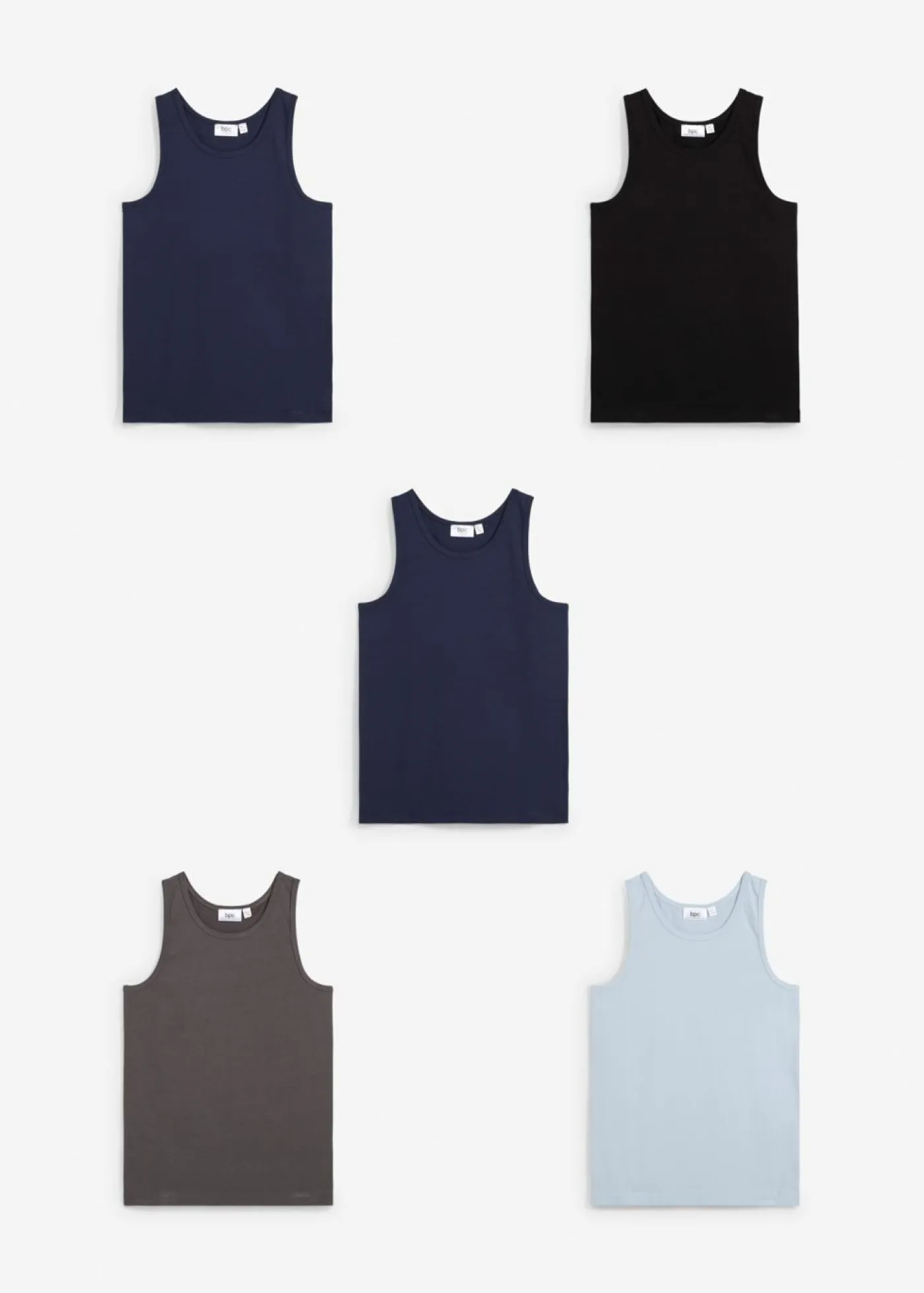 bonprix bonprix Multipack|Niña·Braguitas Y Tops>Camiseta interior (5 unidades) negro-azul suave-azul marino-pizarra