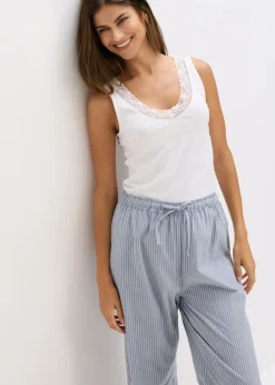 Mujer bonprix bonprix Camiseta interior de algodón orgánico y encaje (2 unidades)